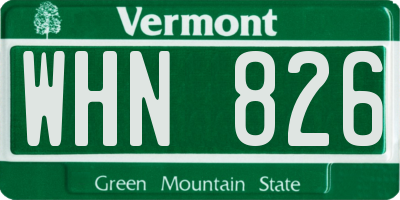 VT license plate WHN826