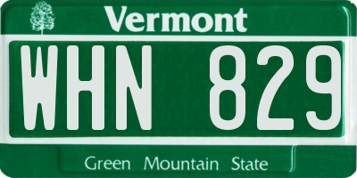 VT license plate WHN829