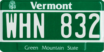 VT license plate WHN832
