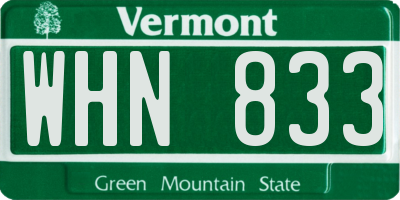 VT license plate WHN833
