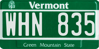 VT license plate WHN835