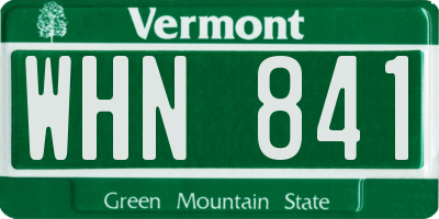 VT license plate WHN841