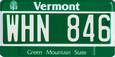 VT license plate WHN846