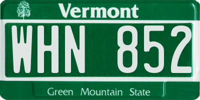 VT license plate WHN852