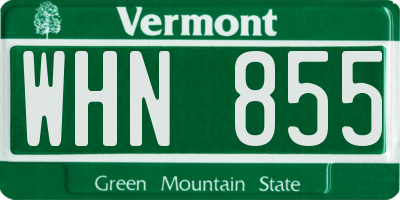 VT license plate WHN855