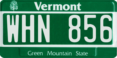 VT license plate WHN856