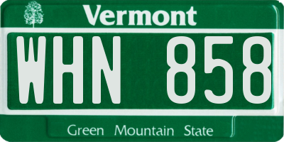 VT license plate WHN858