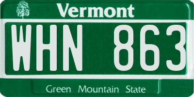 VT license plate WHN863