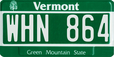 VT license plate WHN864