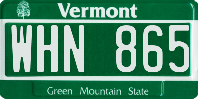 VT license plate WHN865