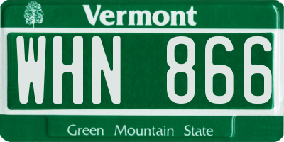 VT license plate WHN866