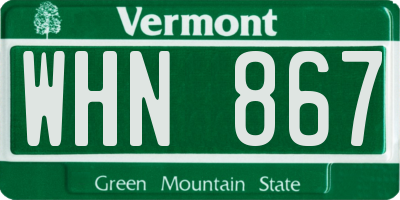 VT license plate WHN867