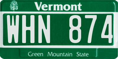 VT license plate WHN874