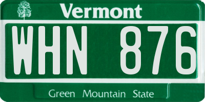 VT license plate WHN876