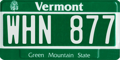 VT license plate WHN877