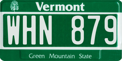 VT license plate WHN879