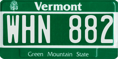 VT license plate WHN882