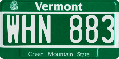 VT license plate WHN883