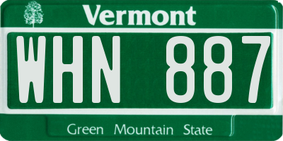 VT license plate WHN887