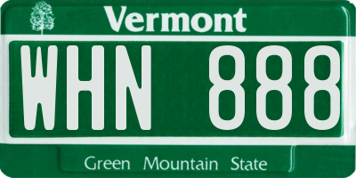 VT license plate WHN888