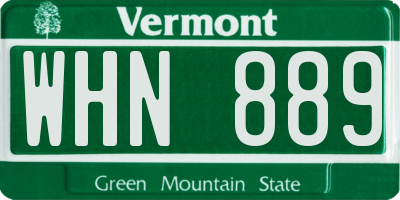 VT license plate WHN889