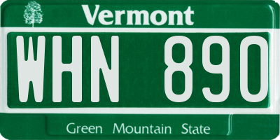 VT license plate WHN890