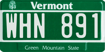 VT license plate WHN891