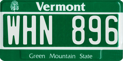 VT license plate WHN896