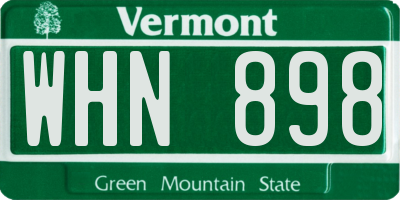 VT license plate WHN898