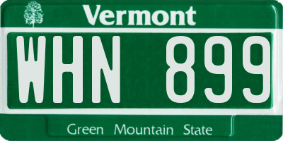 VT license plate WHN899