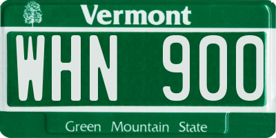 VT license plate WHN900
