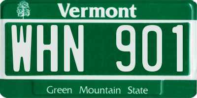VT license plate WHN901