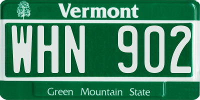VT license plate WHN902
