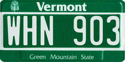 VT license plate WHN903