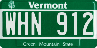 VT license plate WHN912