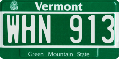 VT license plate WHN913