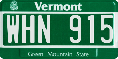 VT license plate WHN915