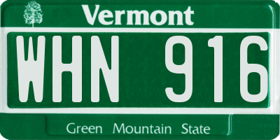 VT license plate WHN916