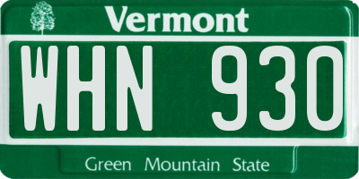 VT license plate WHN930