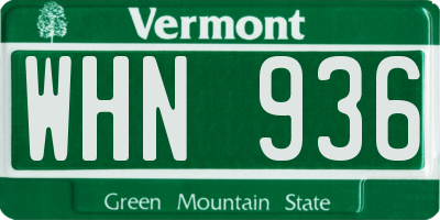 VT license plate WHN936