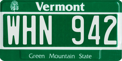 VT license plate WHN942