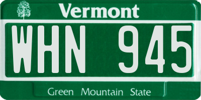 VT license plate WHN945