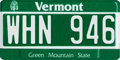 VT license plate WHN946