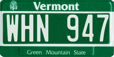VT license plate WHN947