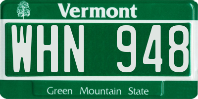 VT license plate WHN948