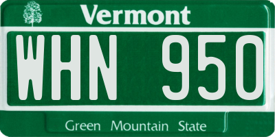 VT license plate WHN950
