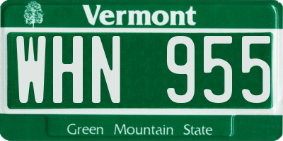 VT license plate WHN955