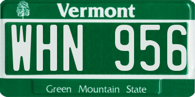 VT license plate WHN956