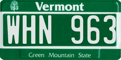 VT license plate WHN963
