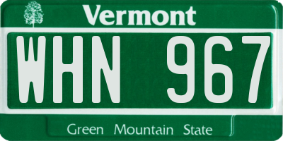 VT license plate WHN967
